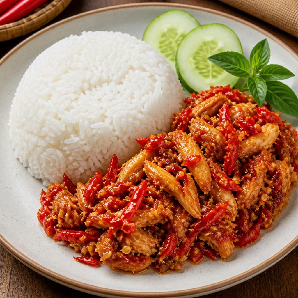 Nasi Ayam Sambal Korek dari Bakso Lapangan Tembak Senayan